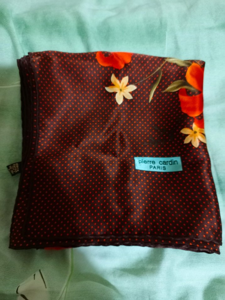 Pierre Cardin Vintage Çiçekli Fular - Görsel 3