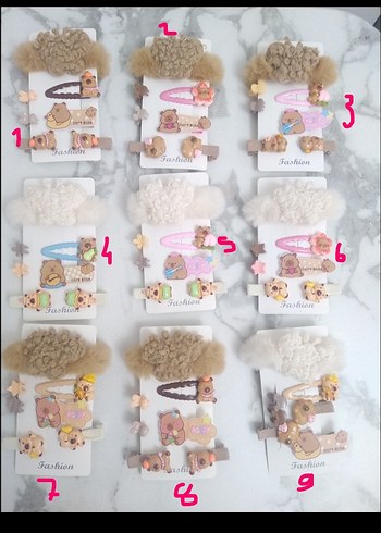 Capy Bara Nakışlı Kürklü Toka Seti #capybara - Görsel 2