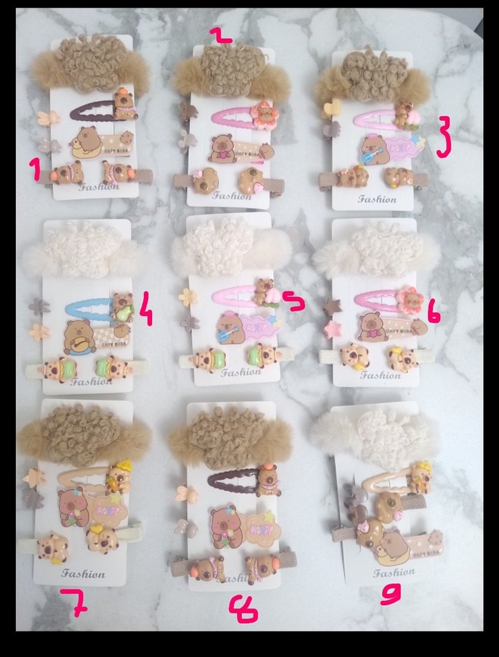 Capy Bara Nakışlı Kürklü Toka Seti #capybara - Görsel 2