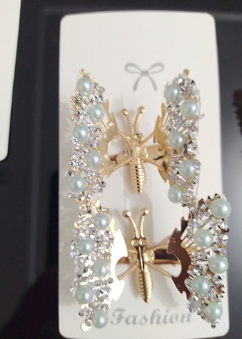 Renkli Payetli Kelebek Saç Tokası Seti - Görsel 3