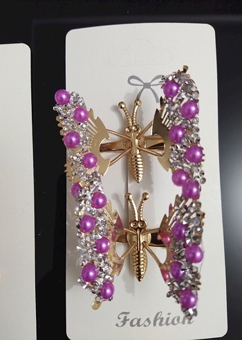 Renkli Payetli Kelebek Saç Tokası Seti - Görsel 4