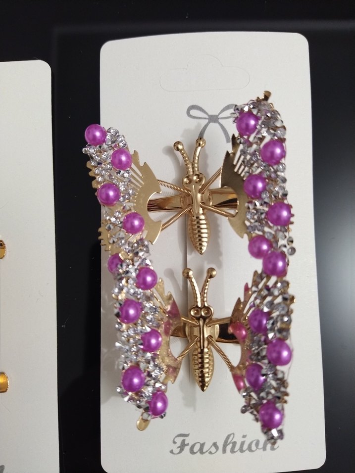 Renkli Payetli Kelebek Saç Tokası Seti - Görsel 4