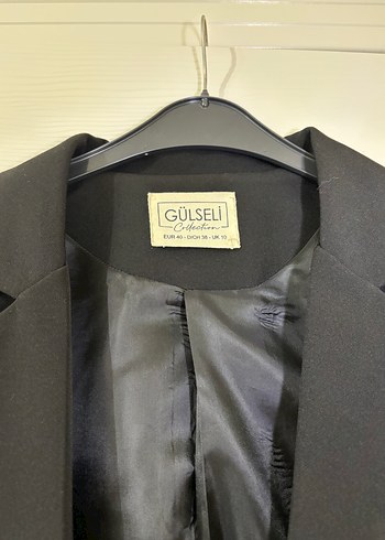 Düğmeli Siyah Kadın Midi Blazer Ceket - Görsel 2