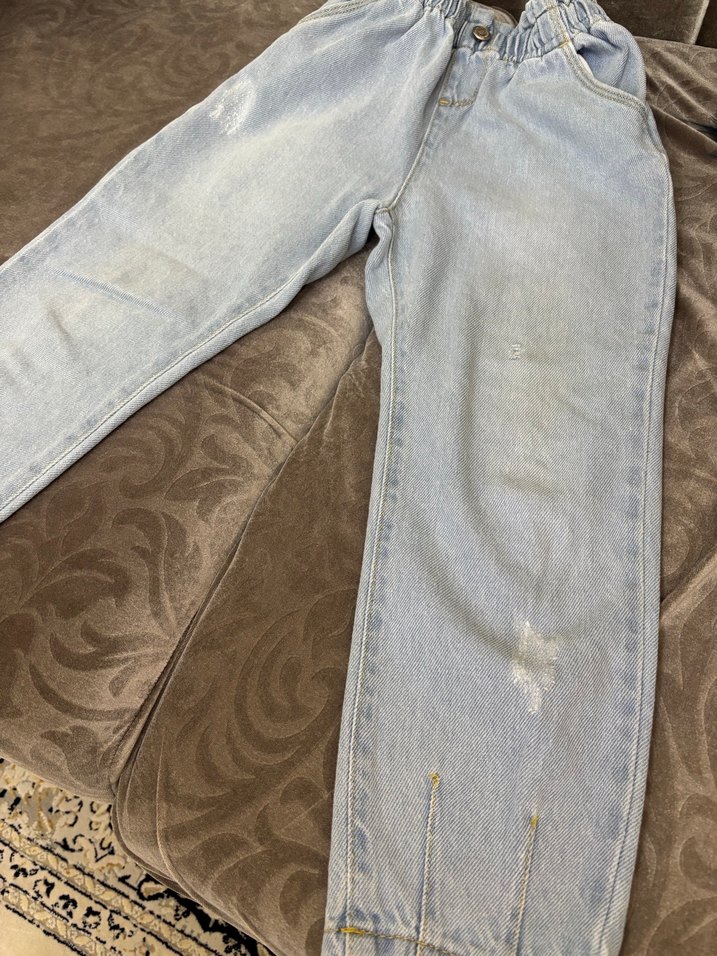 Düğmeli Loose Fit çocuk Jean Pantolon - Görsel 4