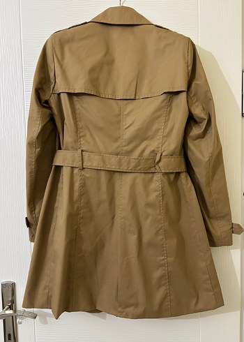Bej Kadın Kemerli Midi Trençkot - Görsel 6