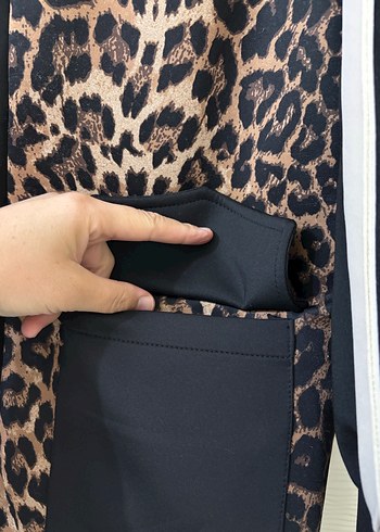 Kadın Leopar Desenli scuba takım - Görsel 3