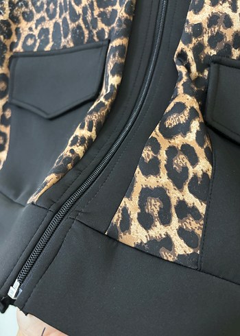 Kadın Leopar Desenli scuba takım - Görsel 5