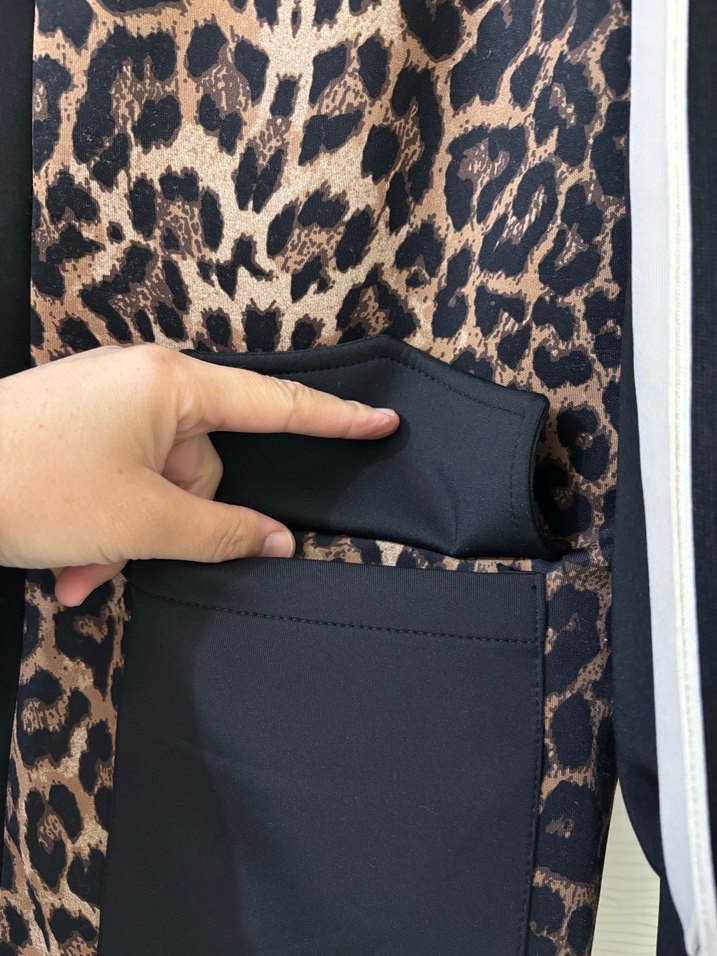 Kadın Leopar Desenli scuba takım - Görsel 3