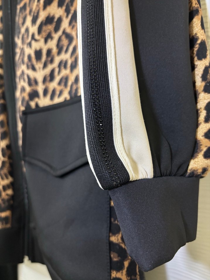 Kadın Leopar Desenli scuba takım - Görsel 2