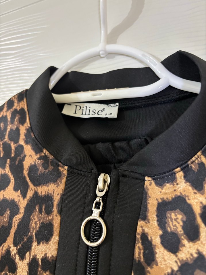 Kadın Leopar Desenli scuba takım - Görsel 4