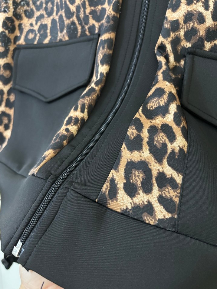 Kadın Leopar Desenli scuba takım - Görsel 5