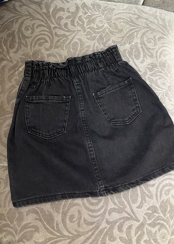 Zara Nakışlı Siyah Denim Kız Etek - Görsel 4
