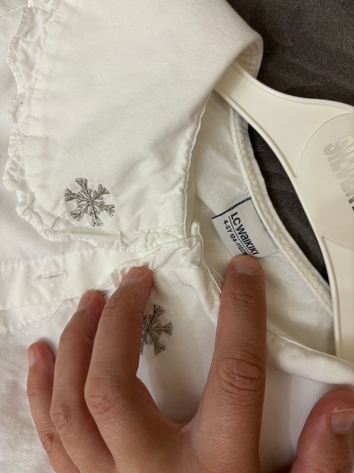 Beyaz Nakışlı Kız Gömlek - Görsel 2