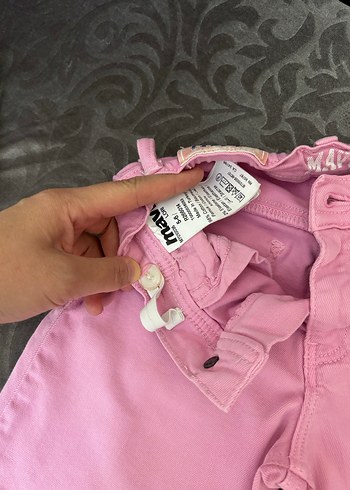 Kız Çocuk Pembe Bol Kesim Denim Pantolon - Görsel 2