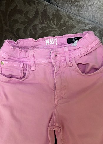 Kız Çocuk Pembe Bol Kesim Denim Pantolon - Görsel 5