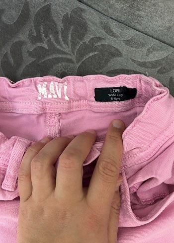 Kız Çocuk Pembe Bol Kesim Denim Pantolon - Görsel 3