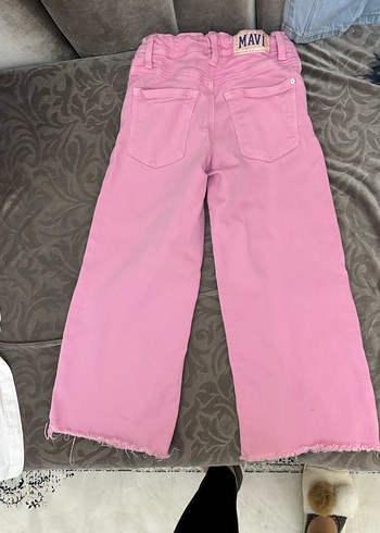 Kız Çocuk Pembe Bol Kesim Denim Pantolon - Görsel 4
