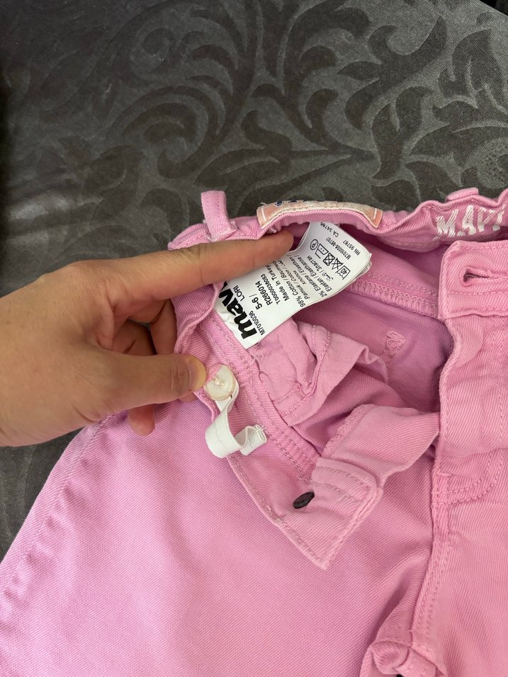 Kız Çocuk Pembe Bol Kesim Denim Pantolon - Görsel 2