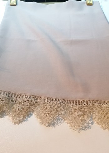 İĞNE OYASI Dantel Detaylı Bej Kadın Şal - Görsel 2