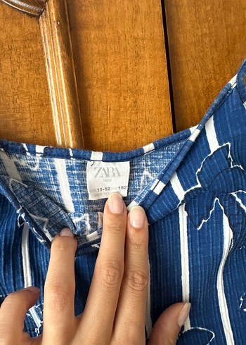 Zara Mavi askılı bluz
