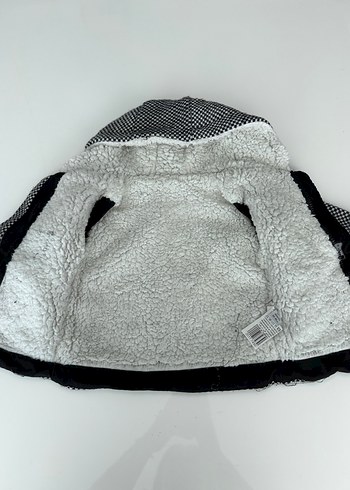 Kapşonlu Düğmeli çocuk Gri Kaban - Görsel 4