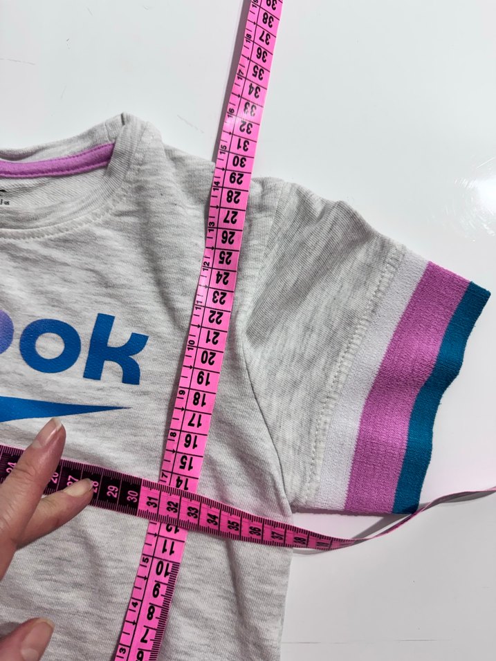 Gri Kız Tişörtü Reebok Baskılı Kısa Kollu - Görsel 5