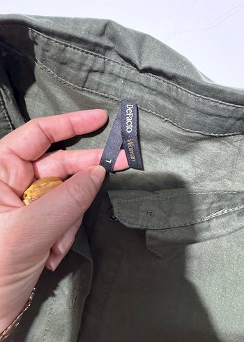 Haki Uzun Kollu Salaş Midi Elbise - Görsel 10