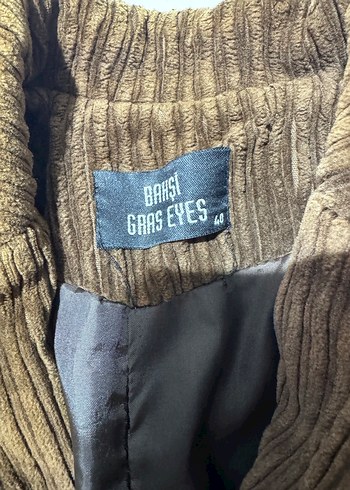 Kahverengi Kadife Kadın Blazer Ceket - Görsel 8