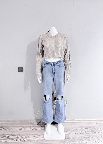 Kısa Triko Kazak - Görsel 2