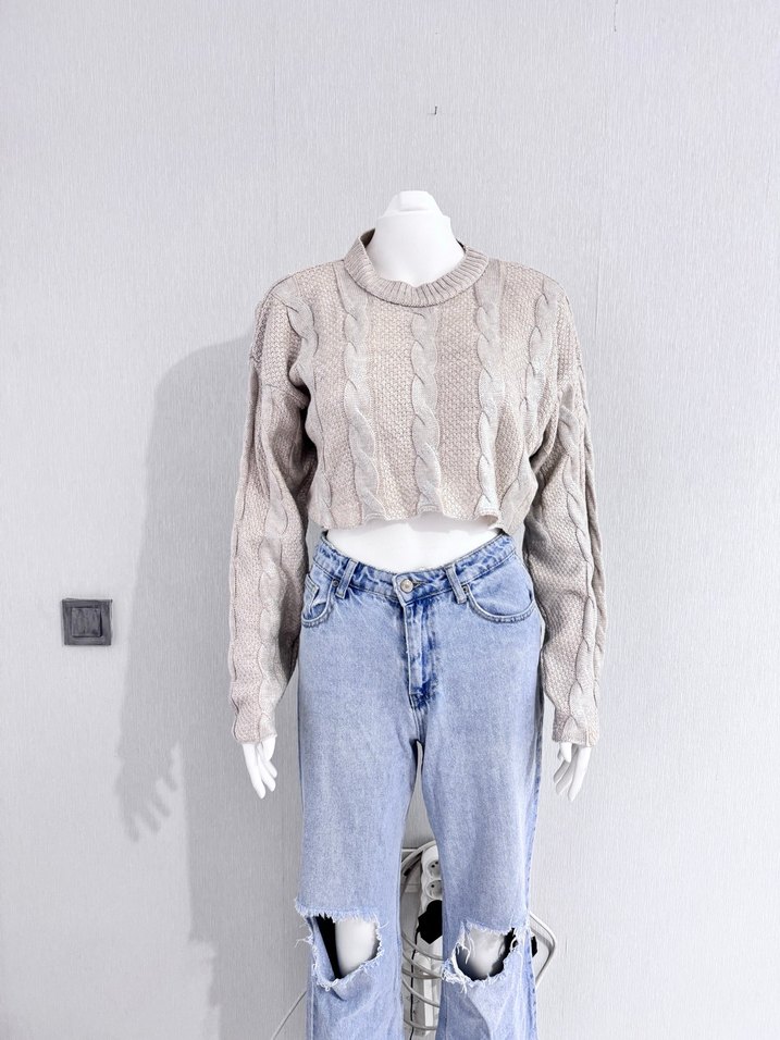 Kısa Triko Kazak - Görsel 3