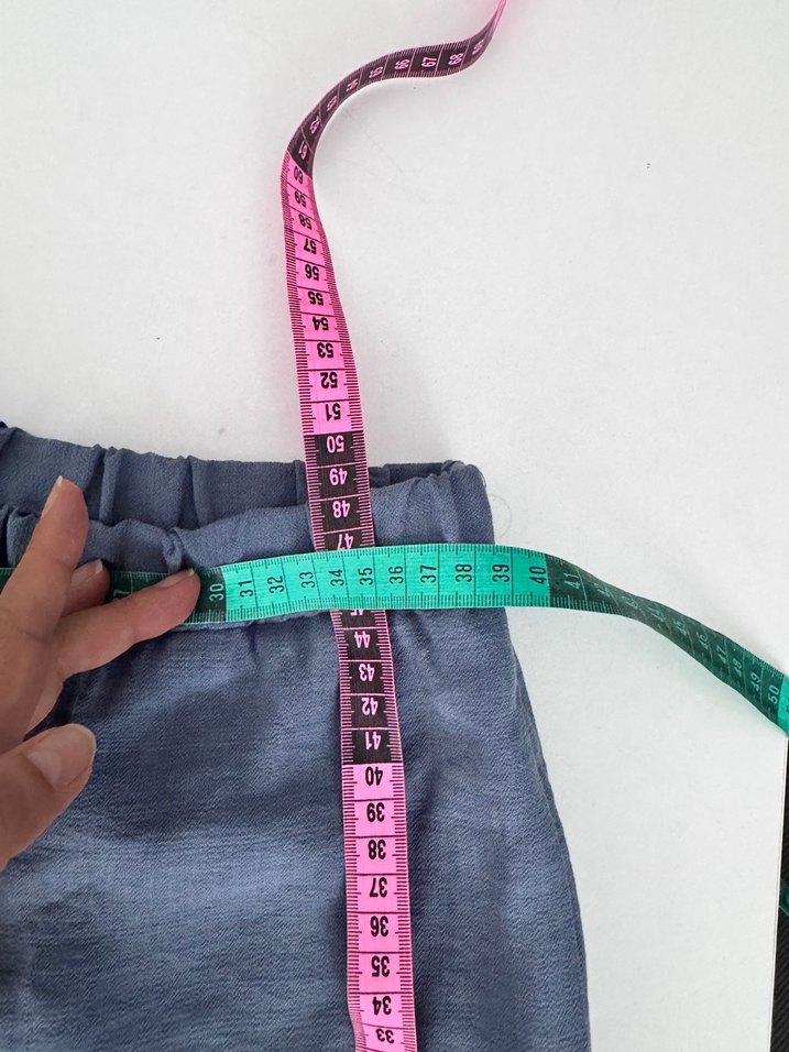 Gri Keten şort - Görsel 5