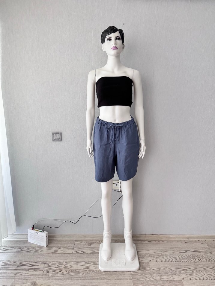 Gri Keten şort - Görsel 2