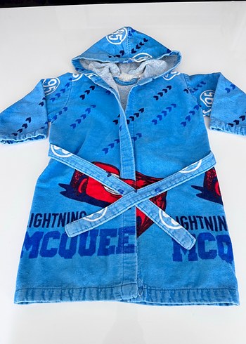 Renkli Baskılı Mavi Erkek Çocuk Bornozu - Görsel 5