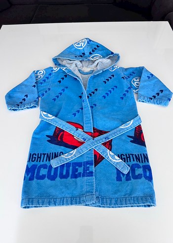 Renkli Baskılı Mavi Erkek Çocuk Bornozu - Görsel 3