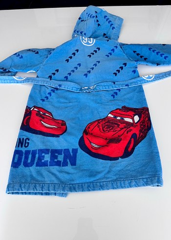 Renkli Baskılı Mavi Erkek Çocuk Bornozu - Görsel 4