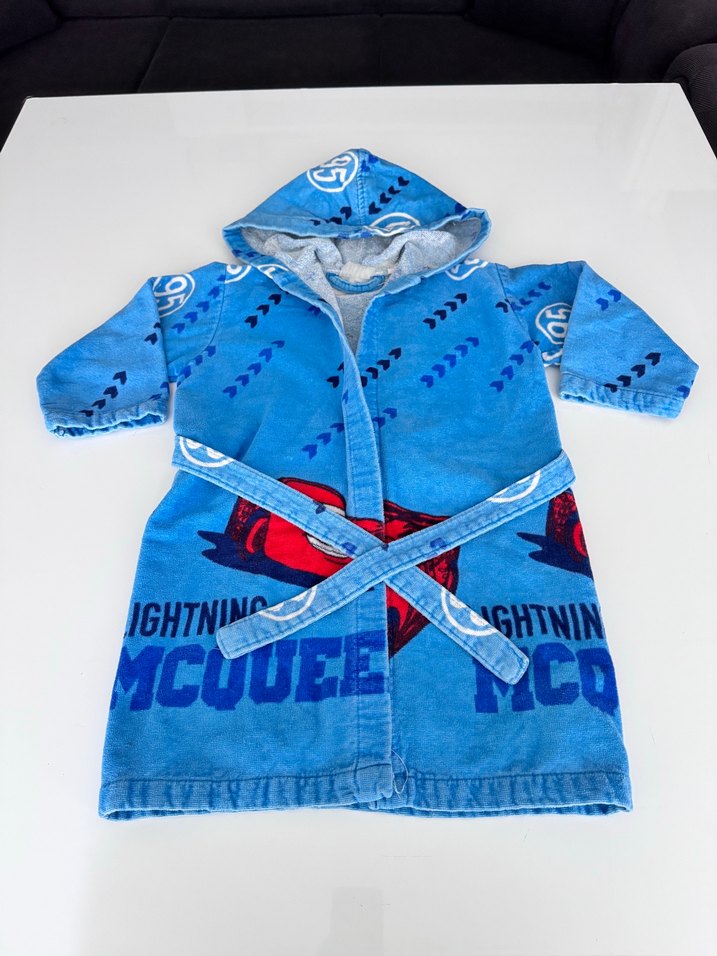 Renkli Baskılı Mavi Erkek Çocuk Bornozu - Görsel 3