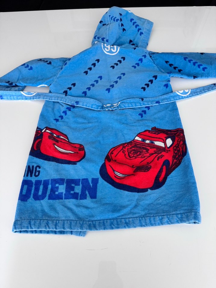 Renkli Baskılı Mavi Erkek Çocuk Bornozu - Görsel 4