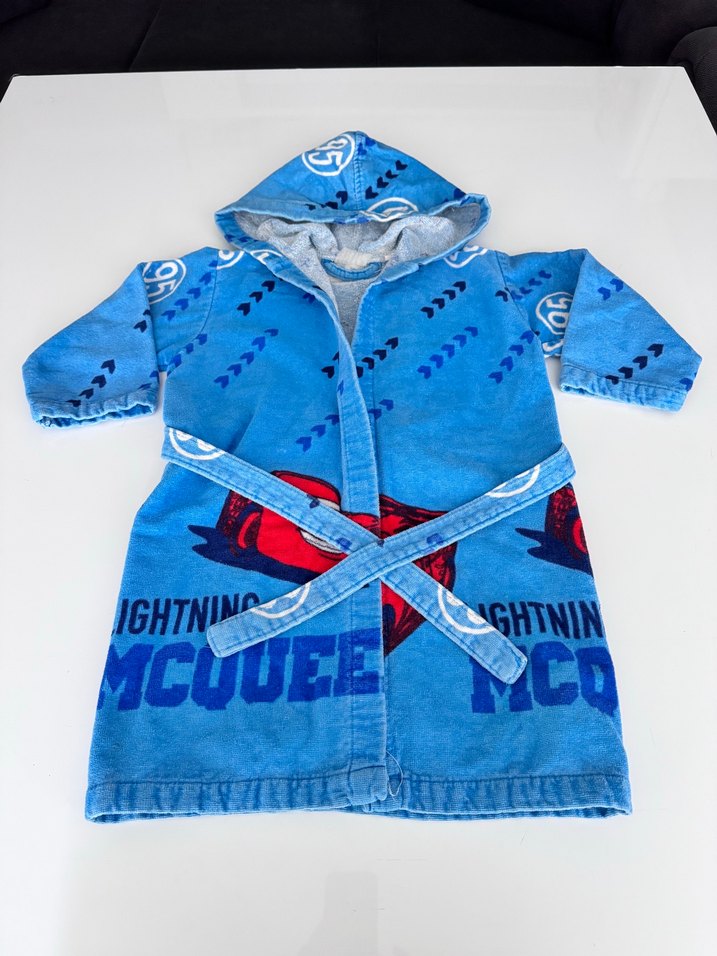 Renkli Baskılı Mavi Erkek Çocuk Bornozu - Görsel 2