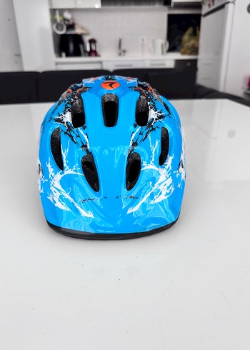 Renkli Desenli Mavi Biker Kask - Görsel 5