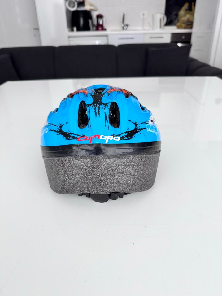 Renkli Desenli Mavi Biker Kask - Görsel 3