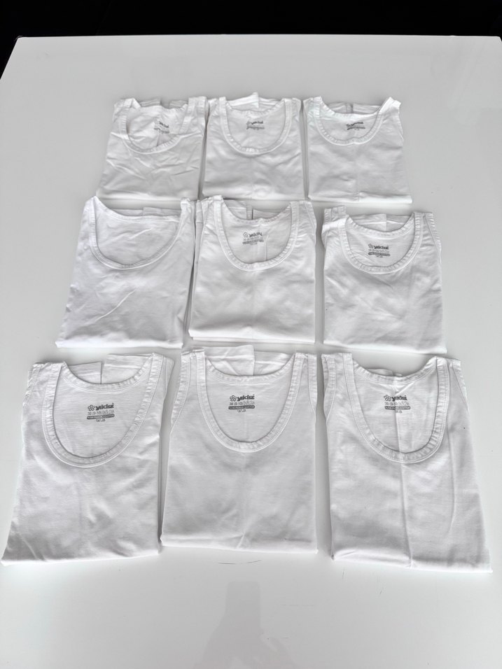 Beyaz Çocuk Atletleri 9'lu Paket - Görsel 2