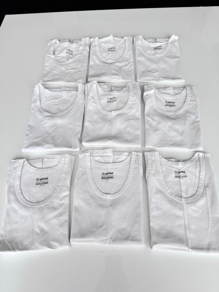 Beyaz Çocuk Atletleri 9'lu Paket - Görsel 3