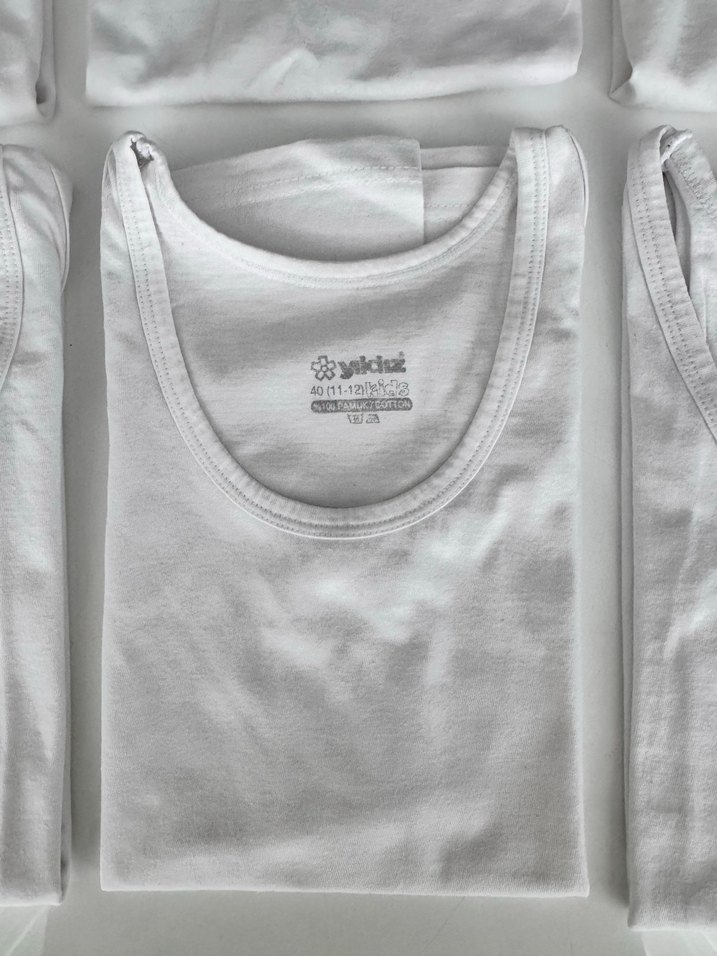 Beyaz Desensiz Çocuk Atlet Seti - Görsel 4