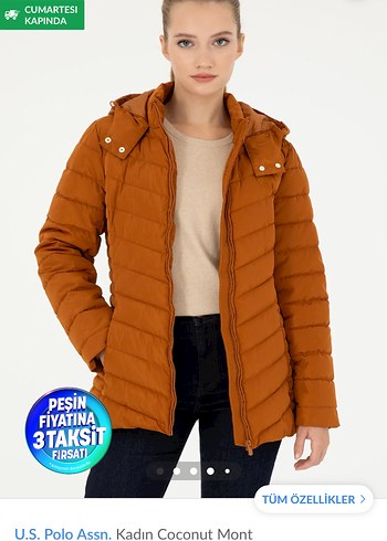 Siyah Kapüşonlu Kadın Kışlık Mont - Görsel 3