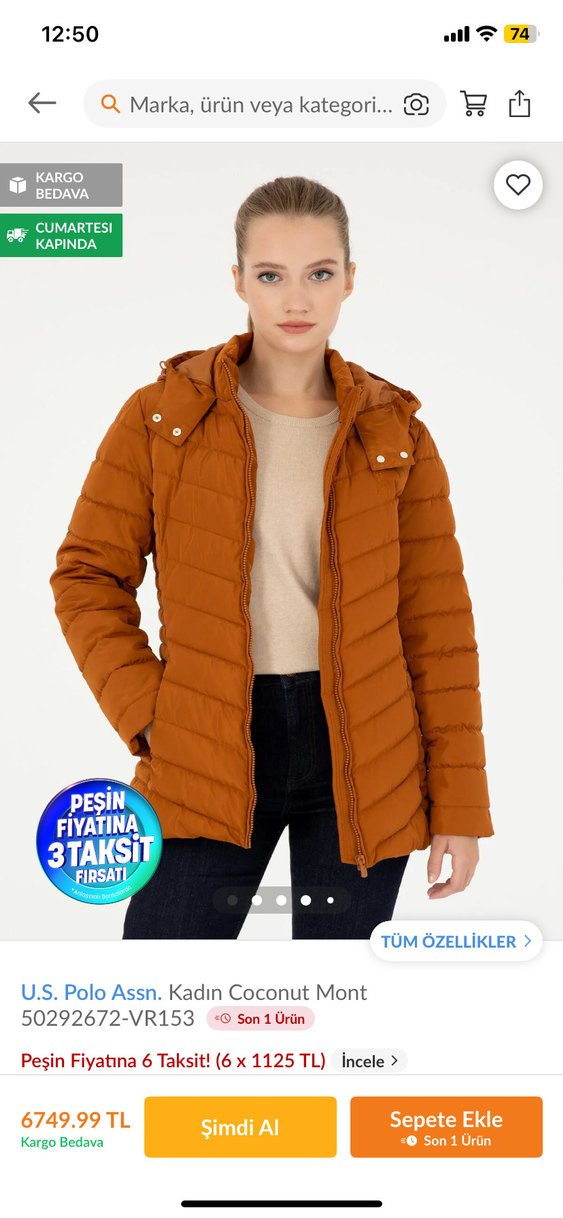 Siyah Kapüşonlu Kadın Kışlık Mont - Görsel 3