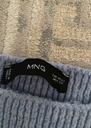 Mango Mavi Kayık Yaka Örgü Kazak - Görsel 3