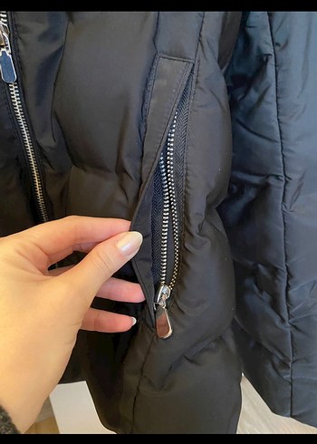 Siyah Fermuarlı Kadın Kışlık Mont - Görsel 4