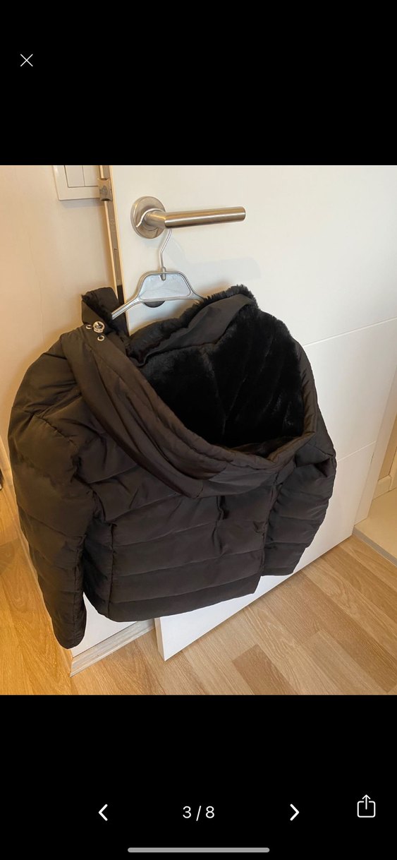 Siyah Fermuarlı Kadın Kışlık Mont - Görsel 3