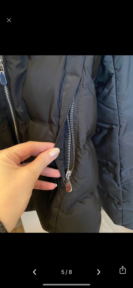 Siyah Fermuarlı Kadın Kışlık Mont - Görsel 4