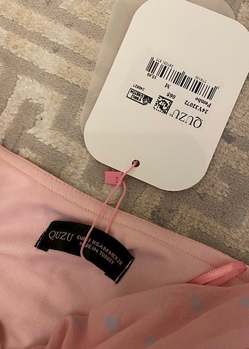 Quzu Straplez Pembe Uzun Elbise - Görsel 5